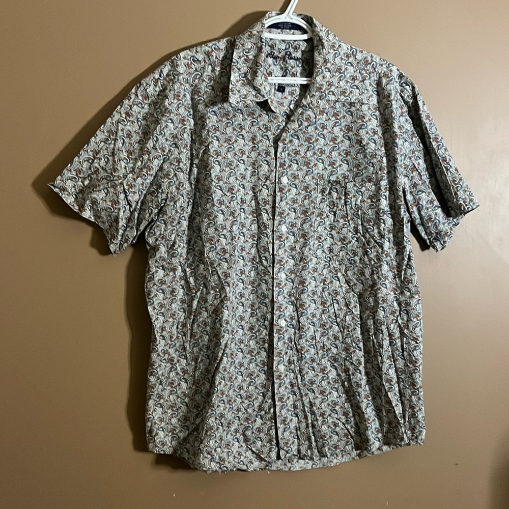 😄Paisley dress shirt short sleeve. B7